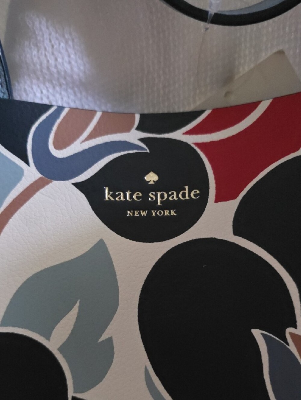 kate spade 2 Piece Floral Tote in Black, Red, Blue and Yellow NWT - Picture 4 of 11